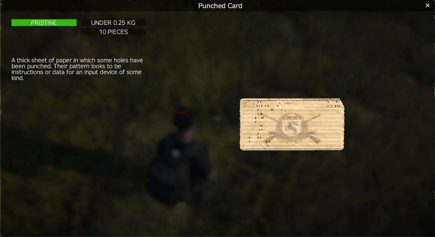 Punched Card required for Underwater Bunker entry